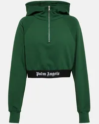 Palm Angels Felpa in jersey di cotone con cappuccio Verde