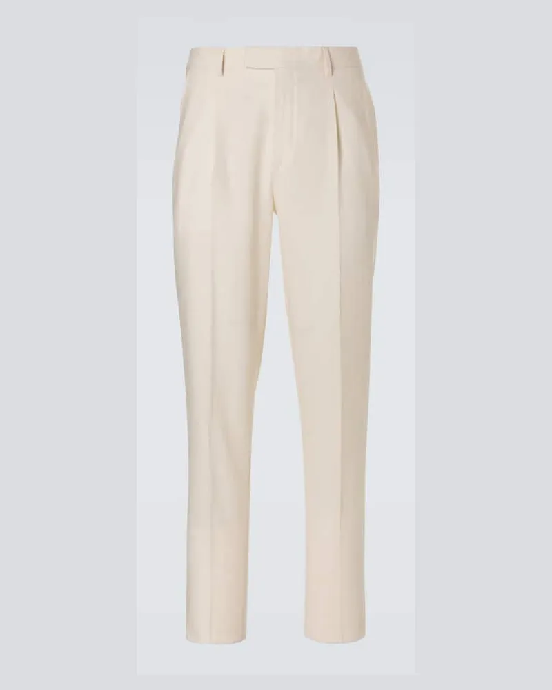 Ermenegildo Zegna Pantaloni regular in lino Bianco