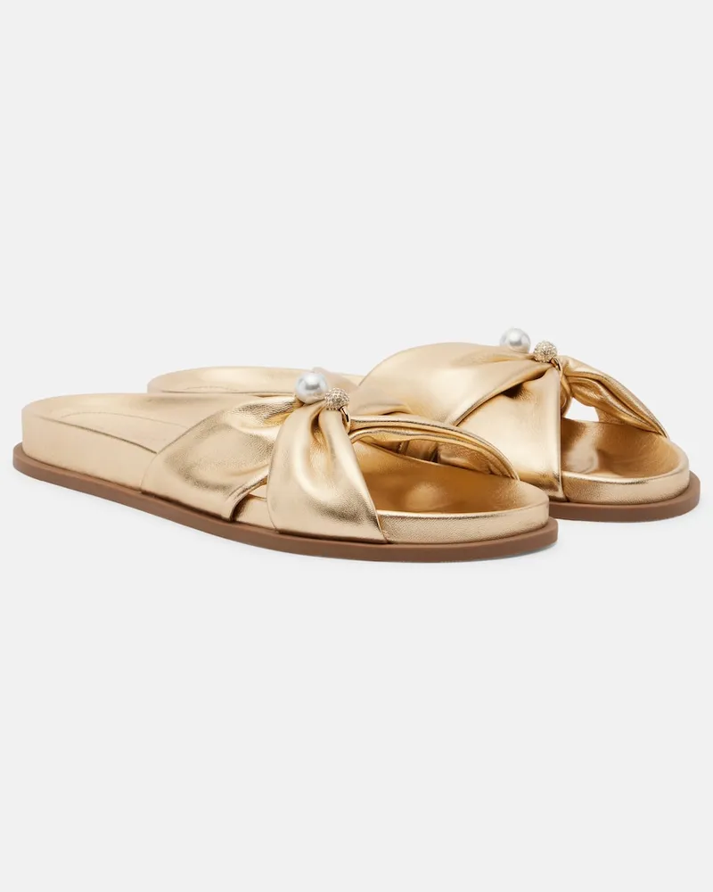Jimmy Choo Sandali Rafi in pelle metallizzata Oro