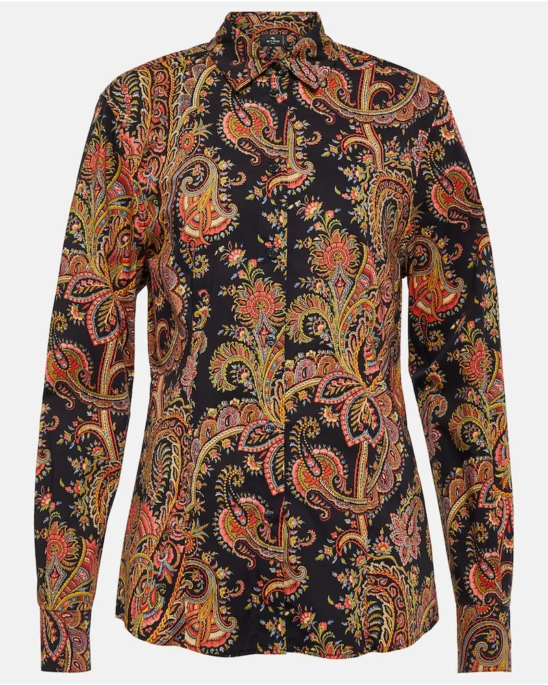 Etro Camicia in misto cotone con stampa Multicolore