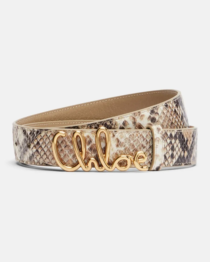 Chloé Chloé Cintura Iconic in pelle stampata Marrone