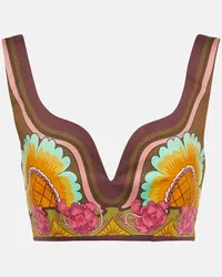 La DoubleJ Top cropped Baia in misto cotone Multicolore