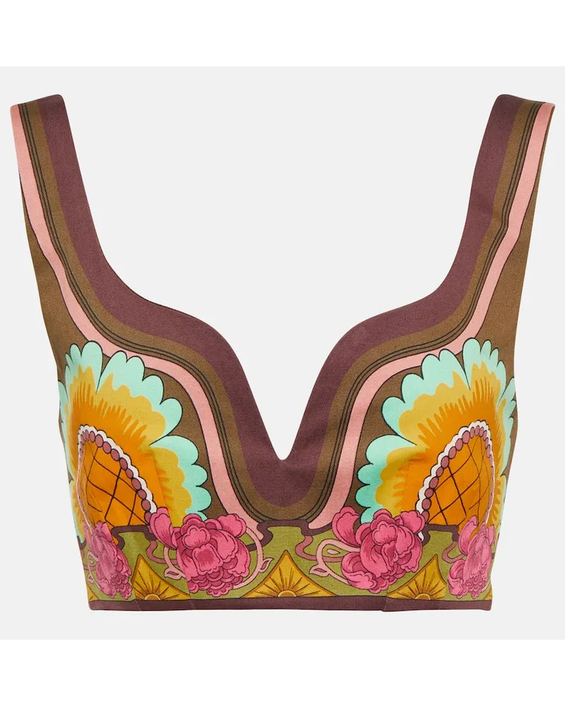 La DoubleJ Top cropped Baia in misto cotone Multicolore