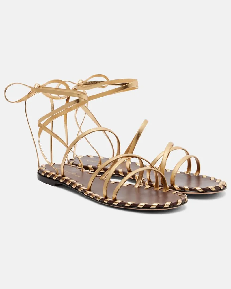 Gianvito Rossi Sandali in pelle metallizzata Oro