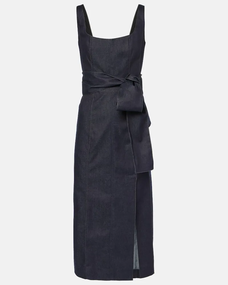 Carolina Herrera New York Abito midi di jeans Blu