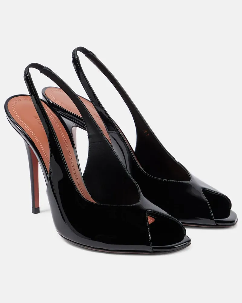 Amina Muaddi Pumps Kristina 105 in vernice Nero