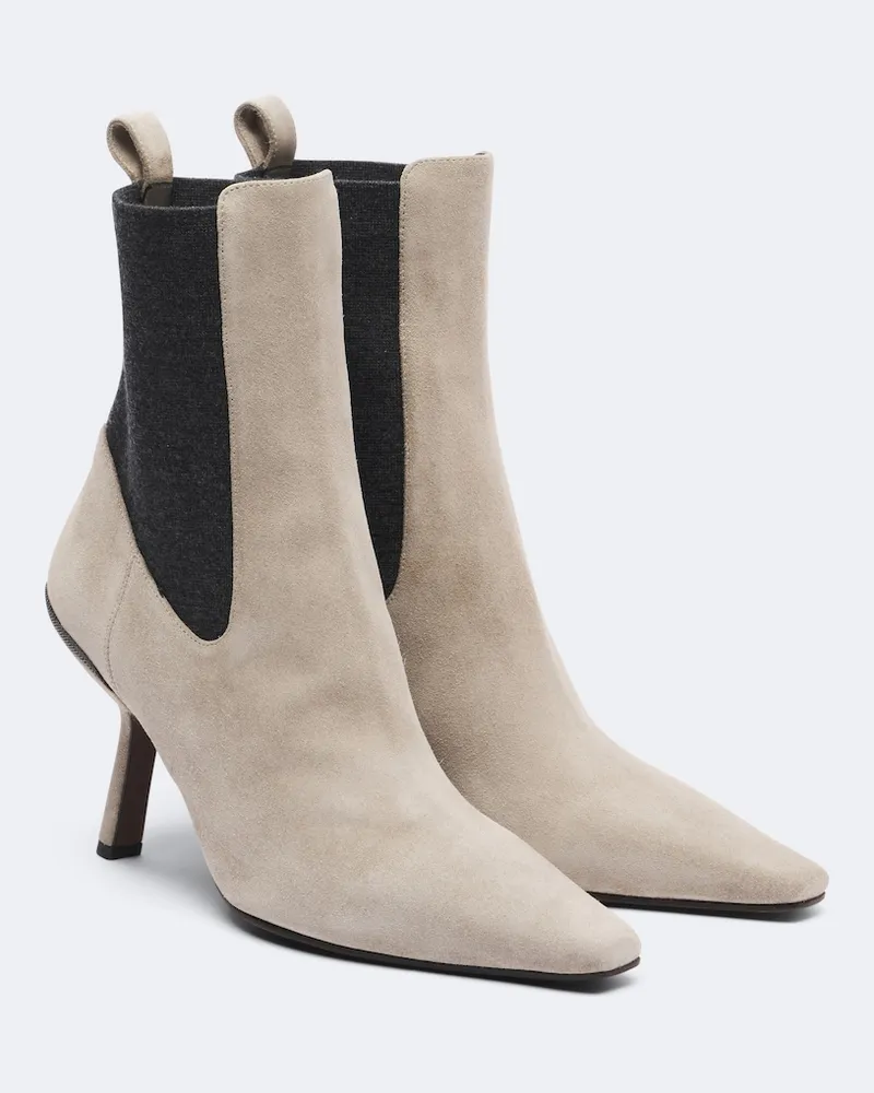 Brunello Cucinelli Chelsea boots in suede Beige