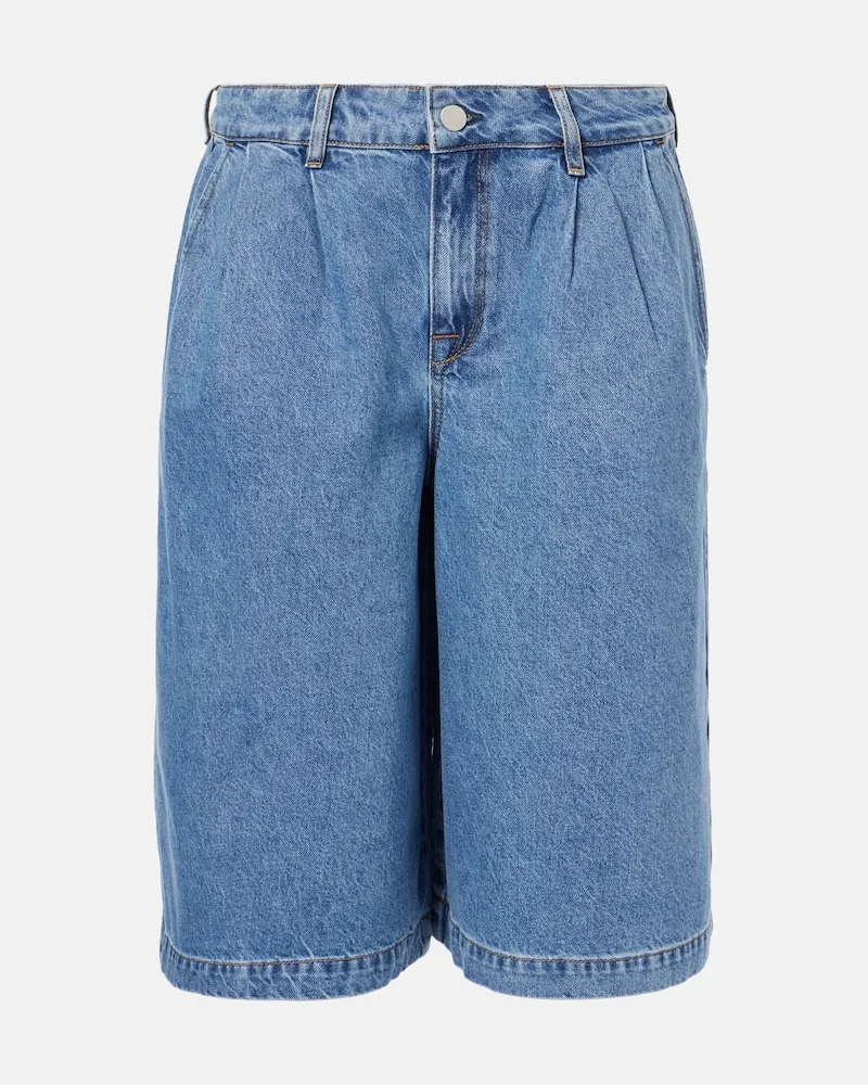 Adriano Goldschmied Shorts di jeans a gamba larga Gran Canaria a vita alta Blu