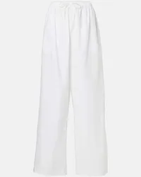 The Row Pantaloni Hubert in cotone a gamba larga Bianco