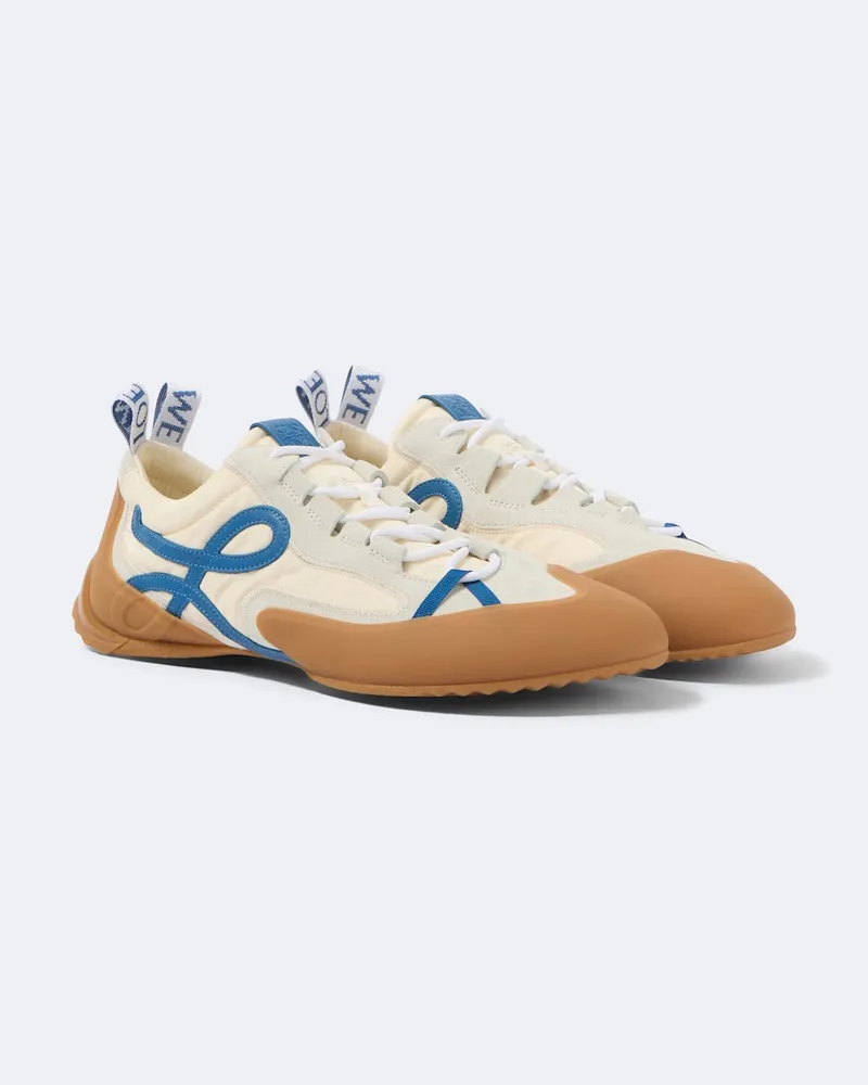 Loewe Sneakers Grip Anagram con suede Bianco
