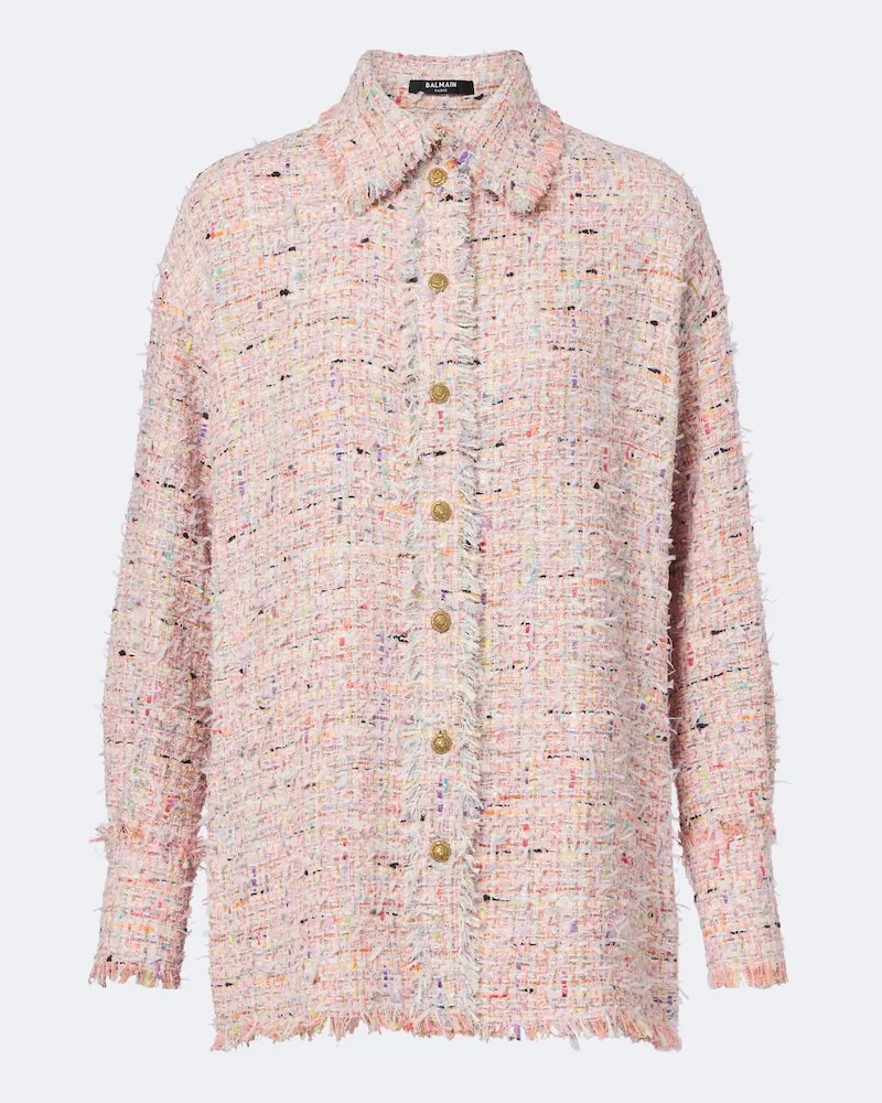 Balmain Giacca camicia in tweed Multicolore