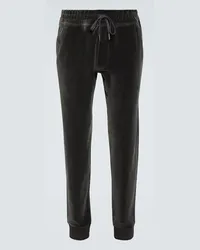 Tom Ford Pantaloni sportivi in spugna di cotone Grigio