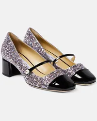 Jimmy Choo Pumps Mary Jane Elisa 45 con glitter Nero