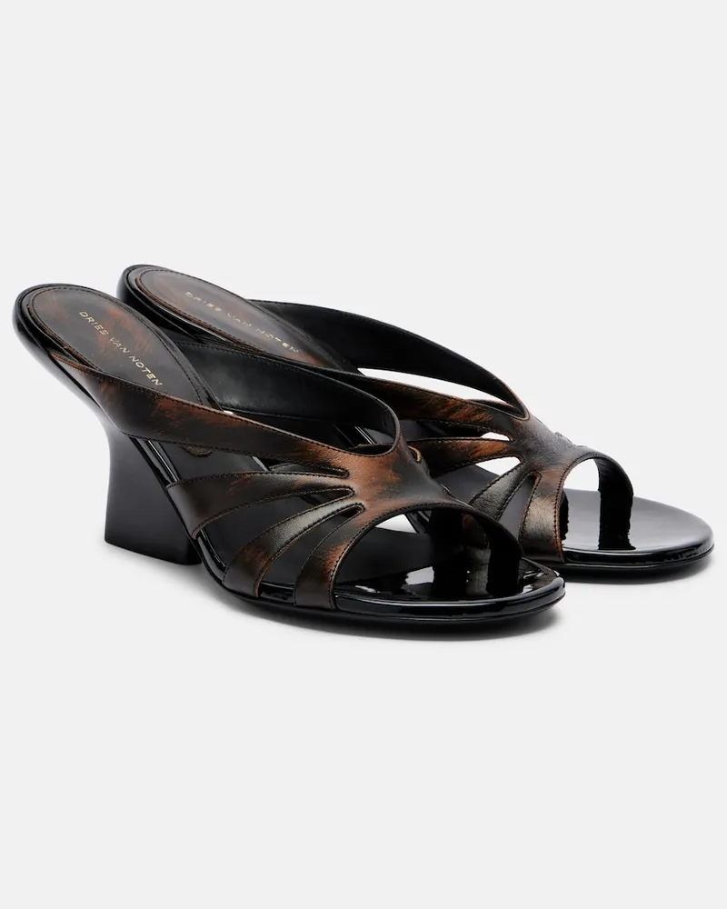 Dries van Noten Mules in pelle Marrone
