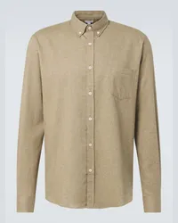 Sunspel Camicia in flanella di cotone Beige