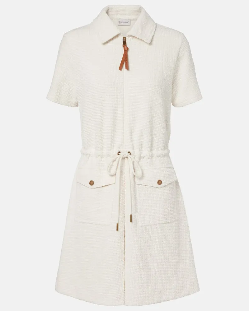 Moncler Miniabito in maglia waffle Bianco