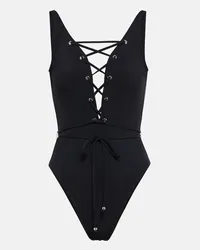 Alaïa Alaïa Costume intero con logo Nero