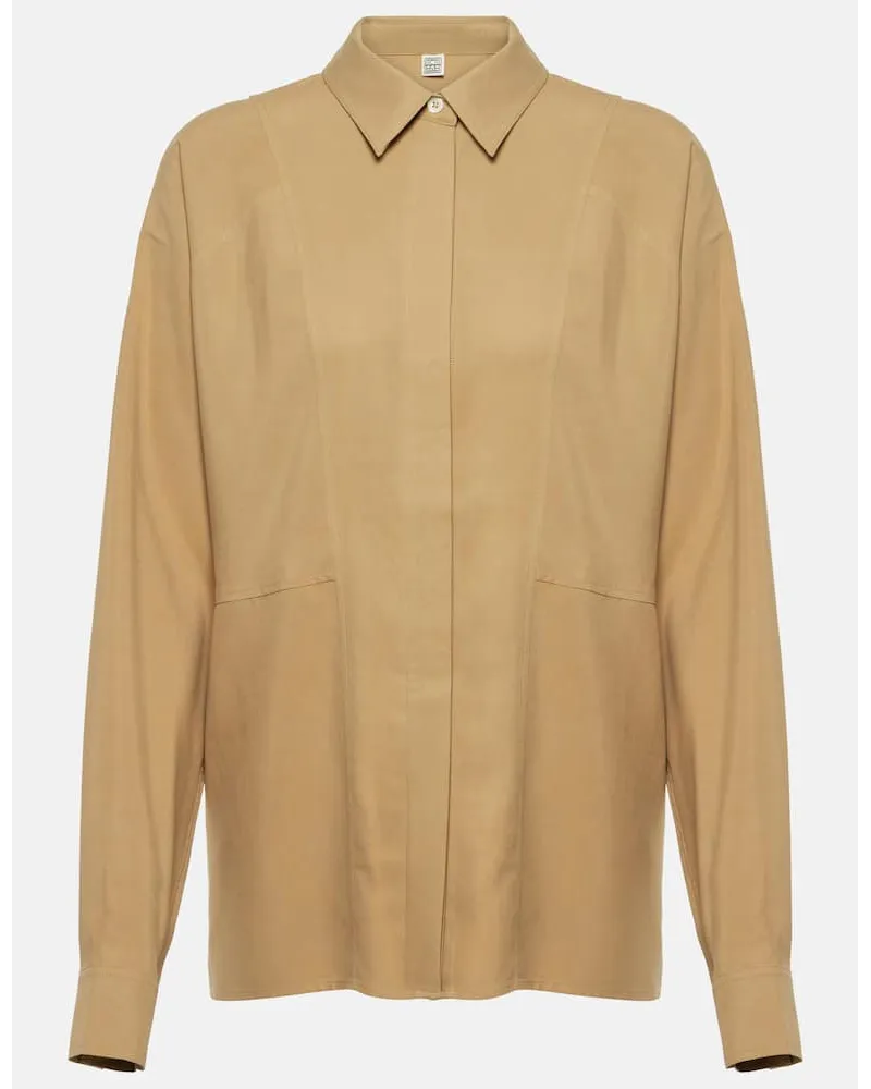 Totême Camicia in popeline di seta Beige