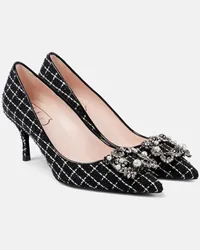 Roger Vivier Pumps Flower Strass 65 in bouclé Nero