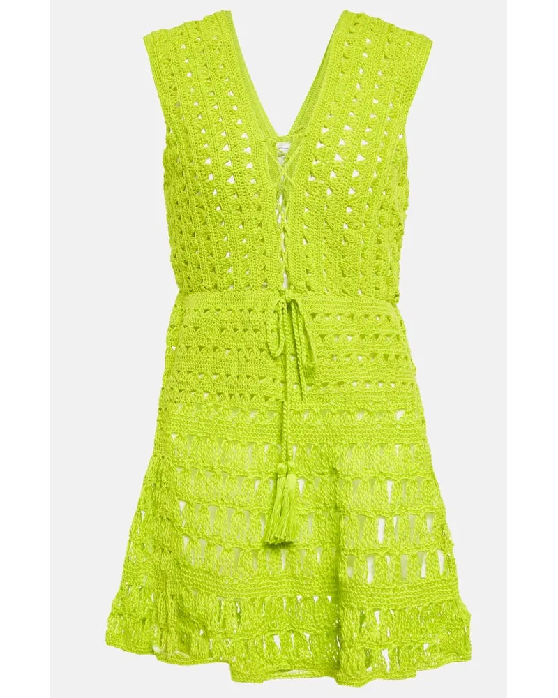 Anna Kosturova Miniabito Jennifer in crochet di cotone Verde