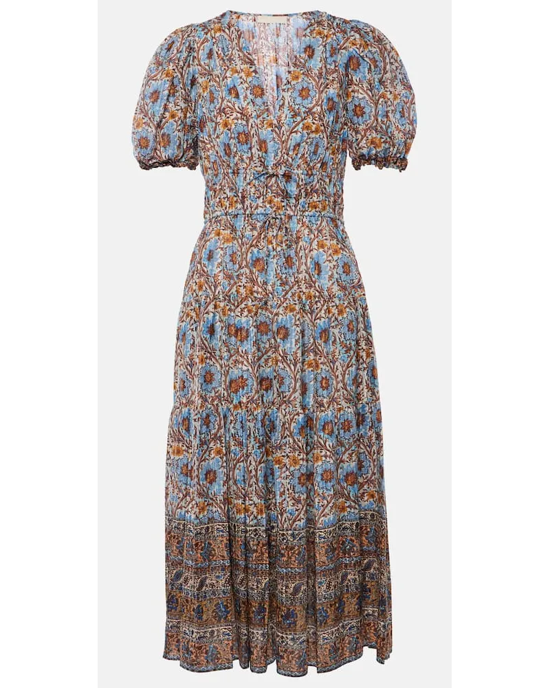 Ulla Johnson Abito midi Ilana in misto cotone Multicolore