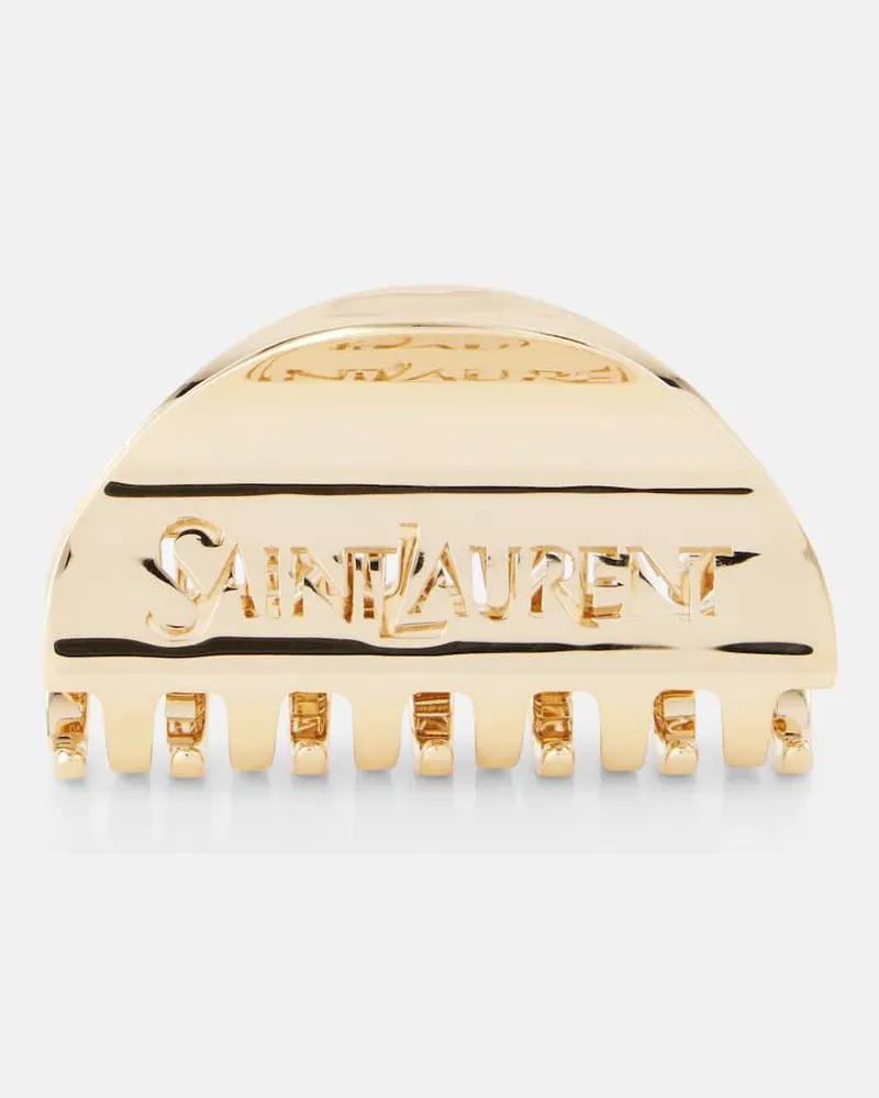Saint Laurent Fermacapelli con logo Oro