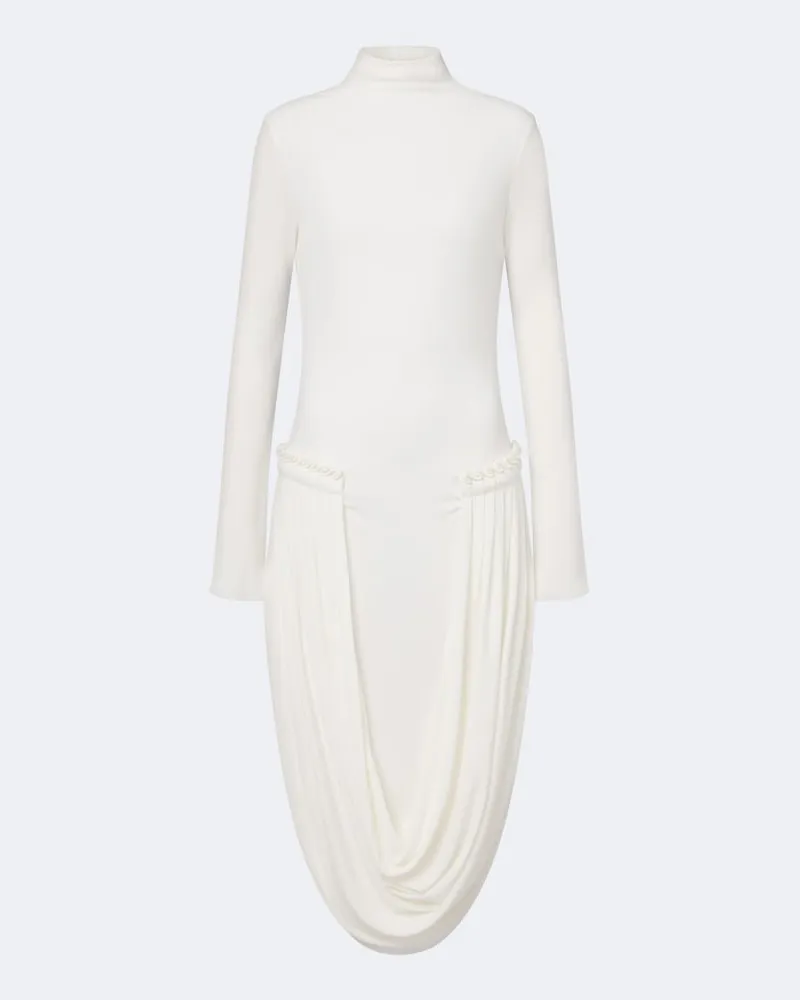 Stella McCartney Abito midi in jersey Bianco