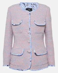 Etro Giacca in tweed di misto lana Blu