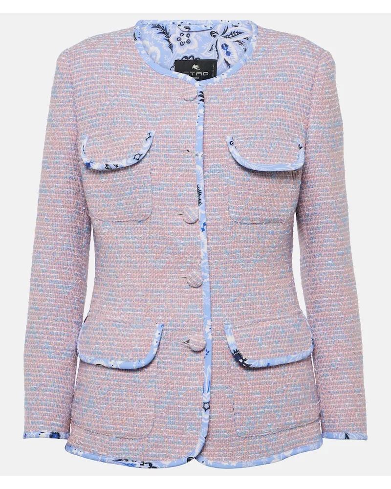 Etro Giacca in tweed di misto lana Blu