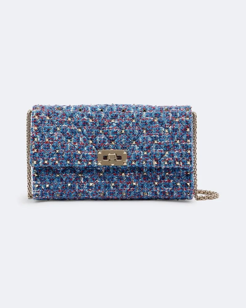 Valentino Garavani Borsa a spalla Rockstud Spike in tweed Multicolore
