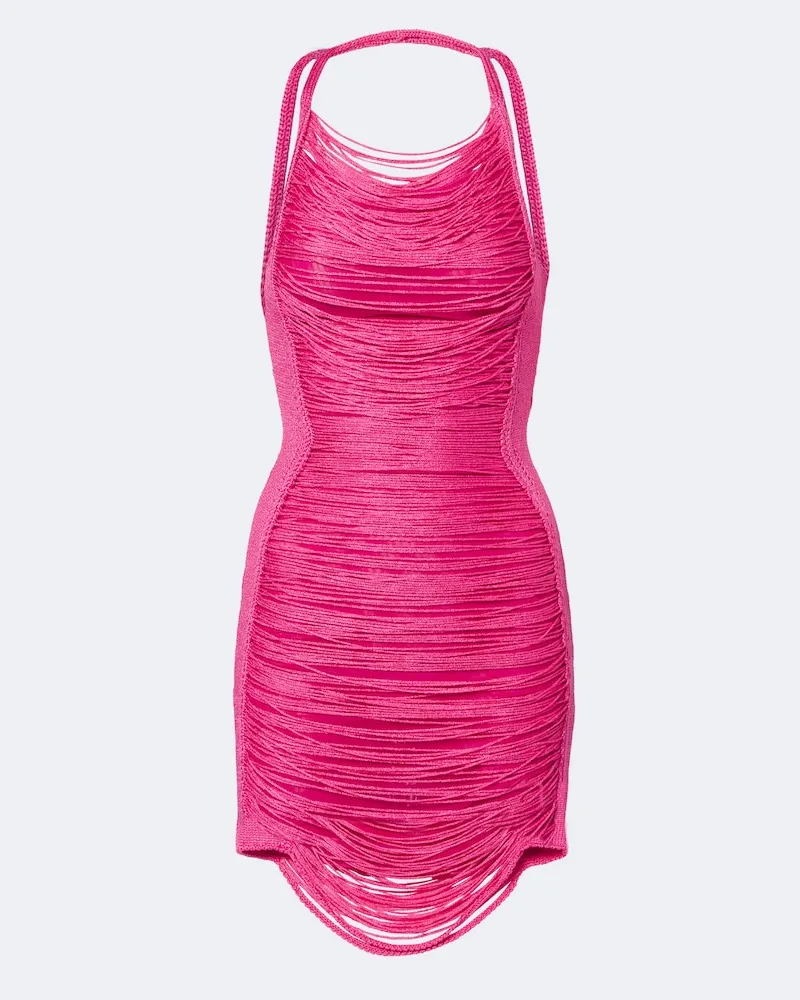 ATTICO Abito corto con scollo all'americana Rosa