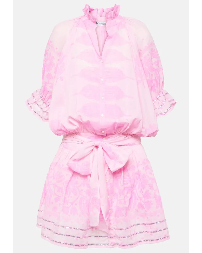 Juliet Dunn Abito chemisier in cotone con stampa Rosa