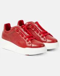 Max Mara Sneakers Maxi in pelle Rosso