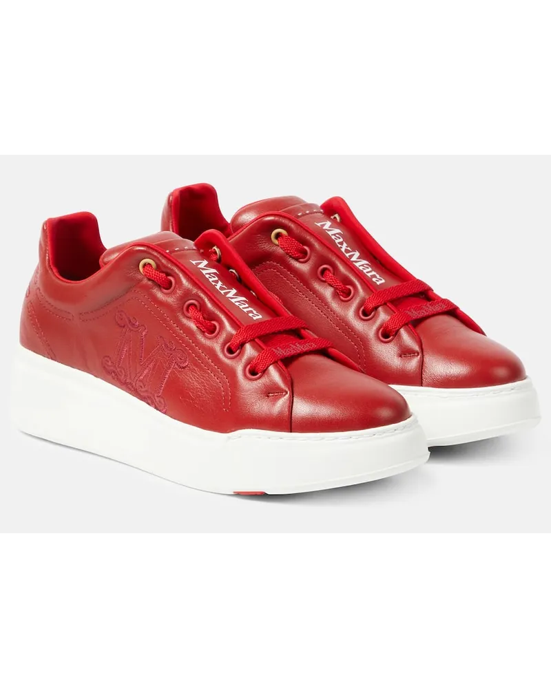 Max Mara Sneakers Maxi in pelle Rosso
