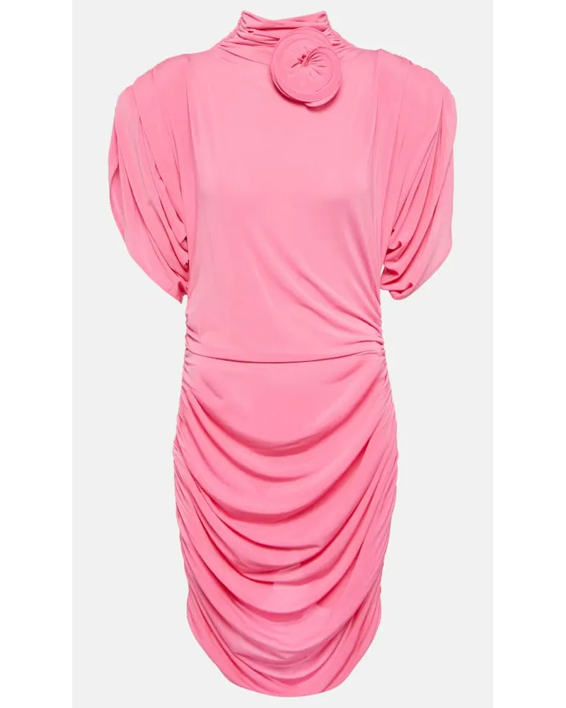 Magda Butrym Miniabito in jersey con applicazione floreale Rosa