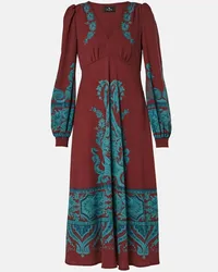 Etro Abito midi con stampa Rosso