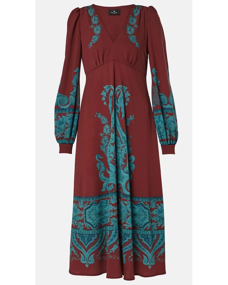 Etro Abito midi con stampa Rosso