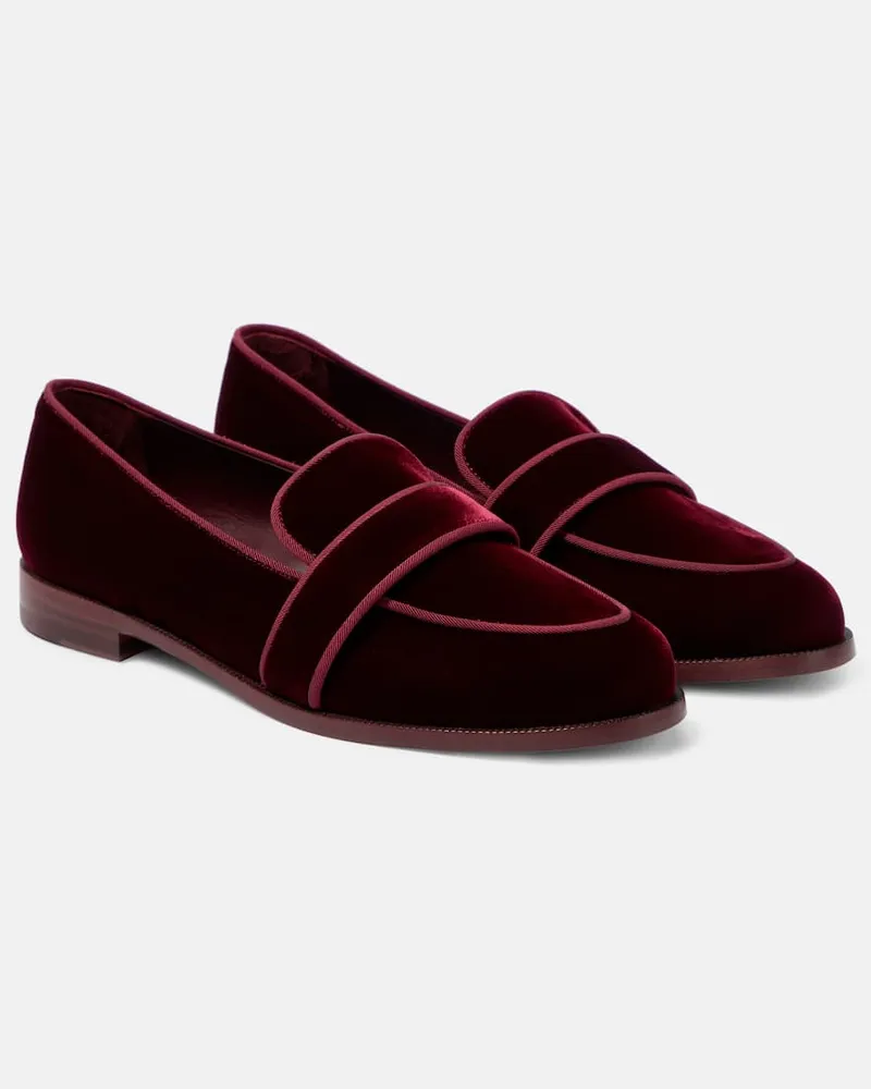 Aquazzura Mocassini Martin in velluto Rosso