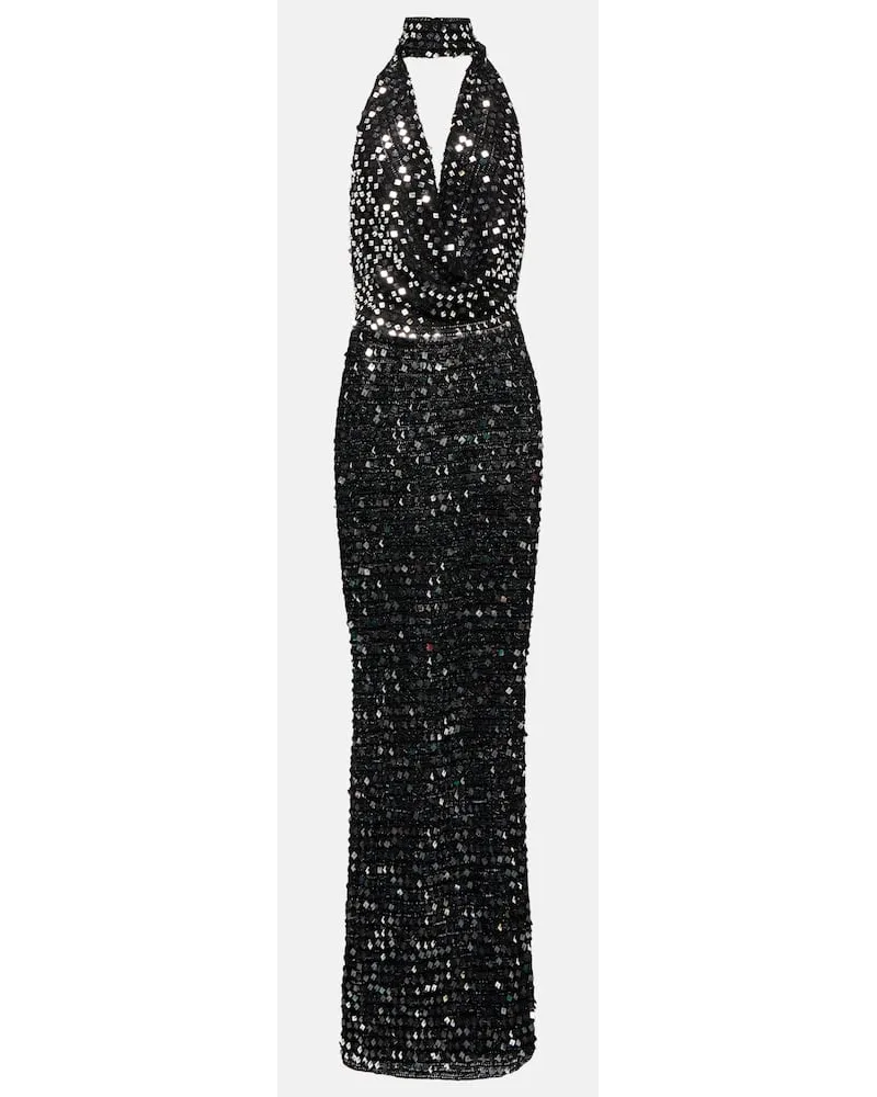 Aya Muse Abito lungo Bellico con paillettes Nero
