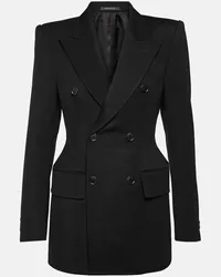 Balenciaga Blazer doppiopetto Hourglass in lana Nero