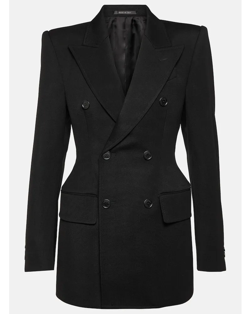 Balenciaga Blazer doppiopetto Hourglass in lana Nero