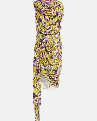 Dries van Noten Abito midi arricciato Multicolore