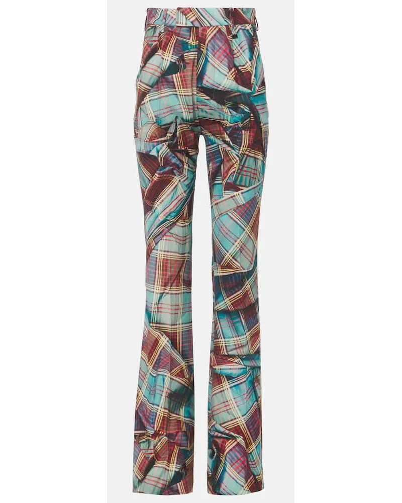 Vivienne Westwood Pantaloni flared W Ray in lana vergine Multicolore