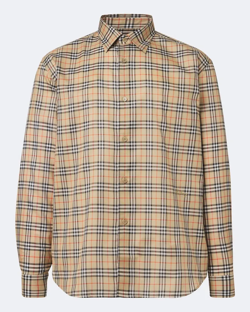Burberry Camicia Burberry Check in cotone Beige