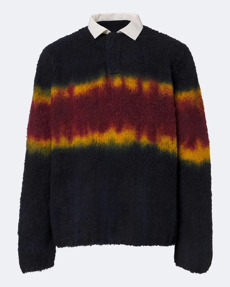 Sacai Pullover polo in misto lana Multicolore