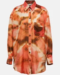 Zimmermann Blusa Vacay in seta tie-dye Arancione