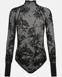 Alaïa Alaïa Body in mesh con stampa Nero