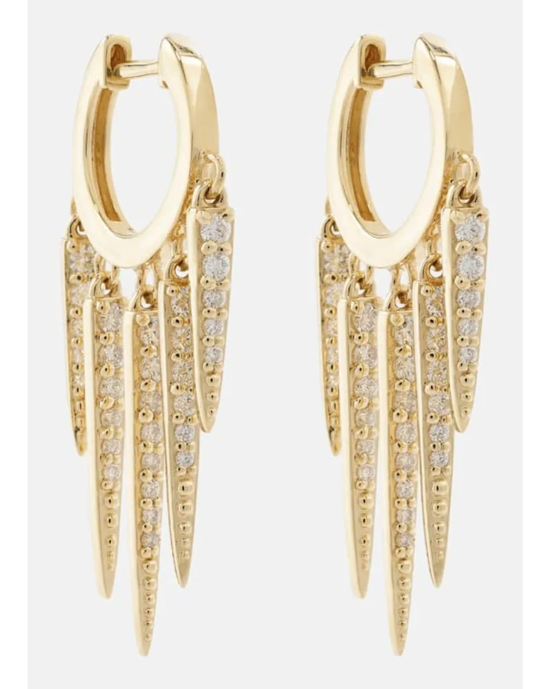Sydney Evan Orecchini Fringe Huggie in oro 14kt con diamanti Oro