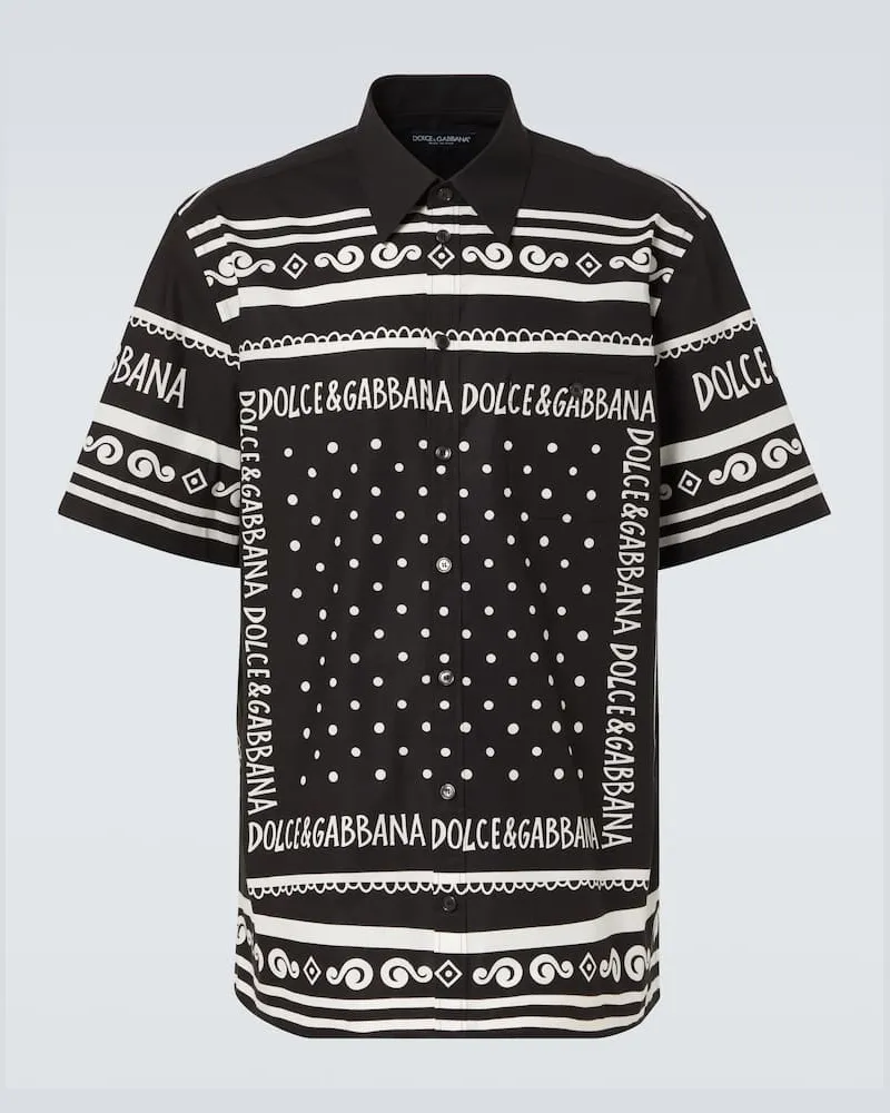 Dolce & Gabbana Camicia Bandana in cotone Nero
