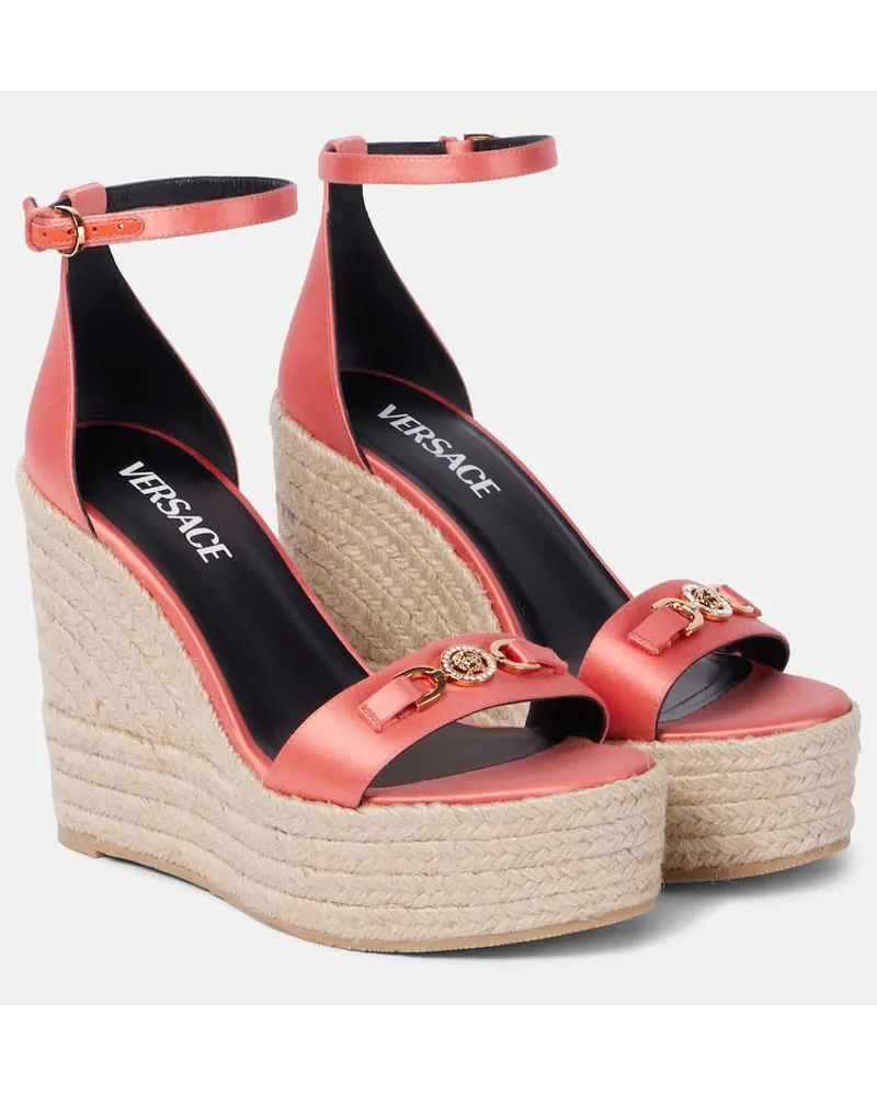Versace Espadrillas con zeppa Medusa â95 in raso Arancione